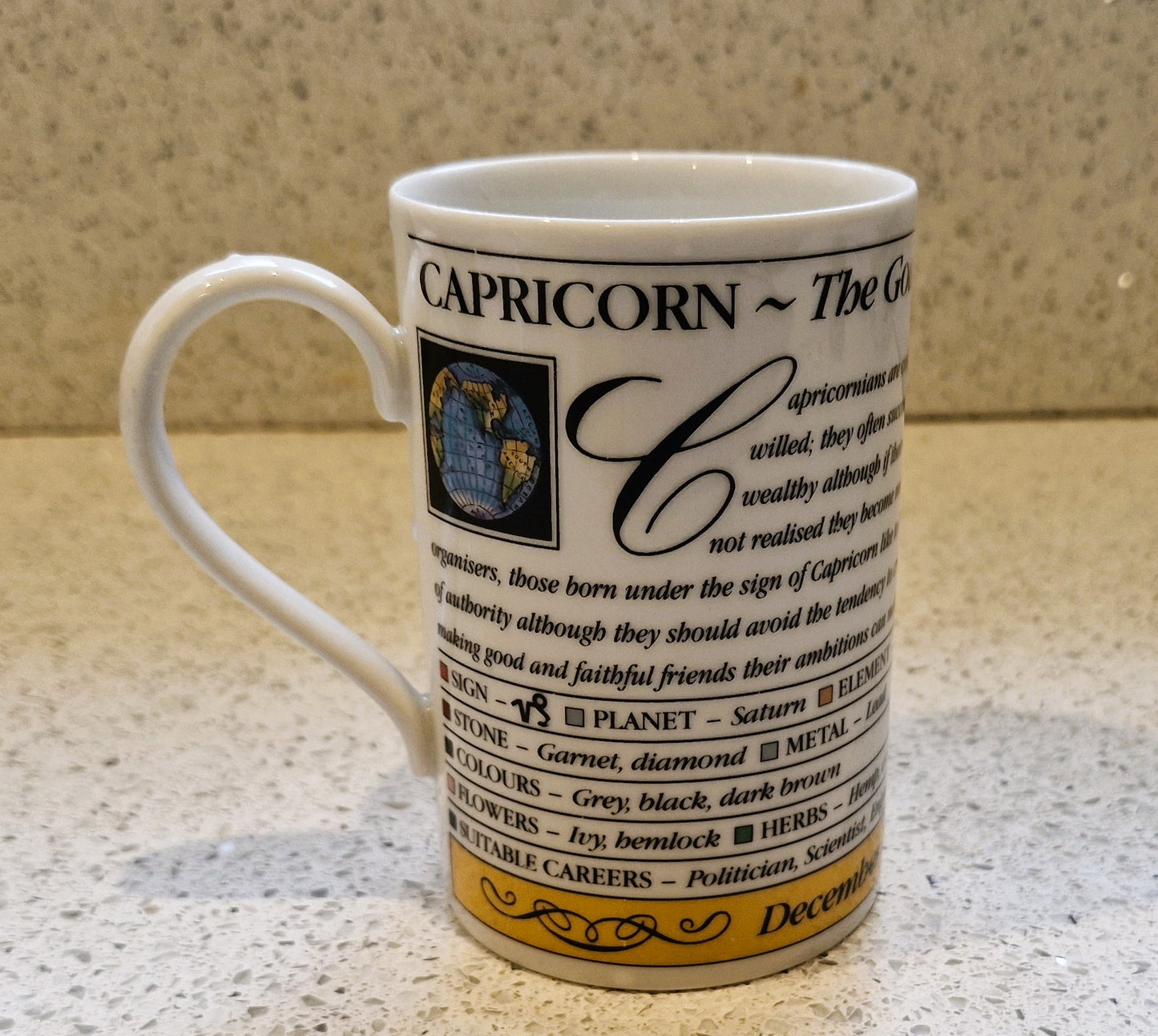 Vintage Capricorn Zodiac Mug: Scottish, Goat Sign