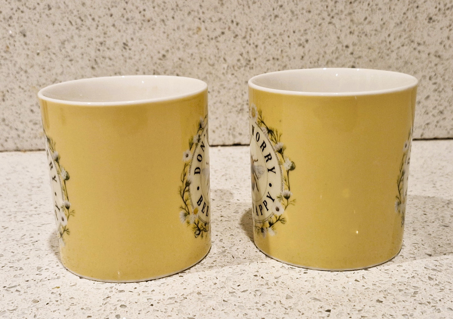 Don't Worry Bee Happy Mugs, Vintage Bee Mugs, Honey Bee, Mugs, Bee Kepper,