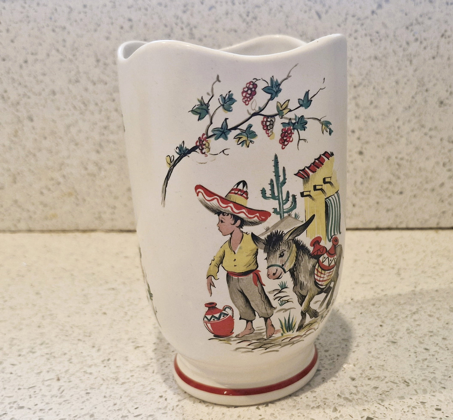 1950s Little Pedro Ceramic Vase: Kitsch Donkey Decor