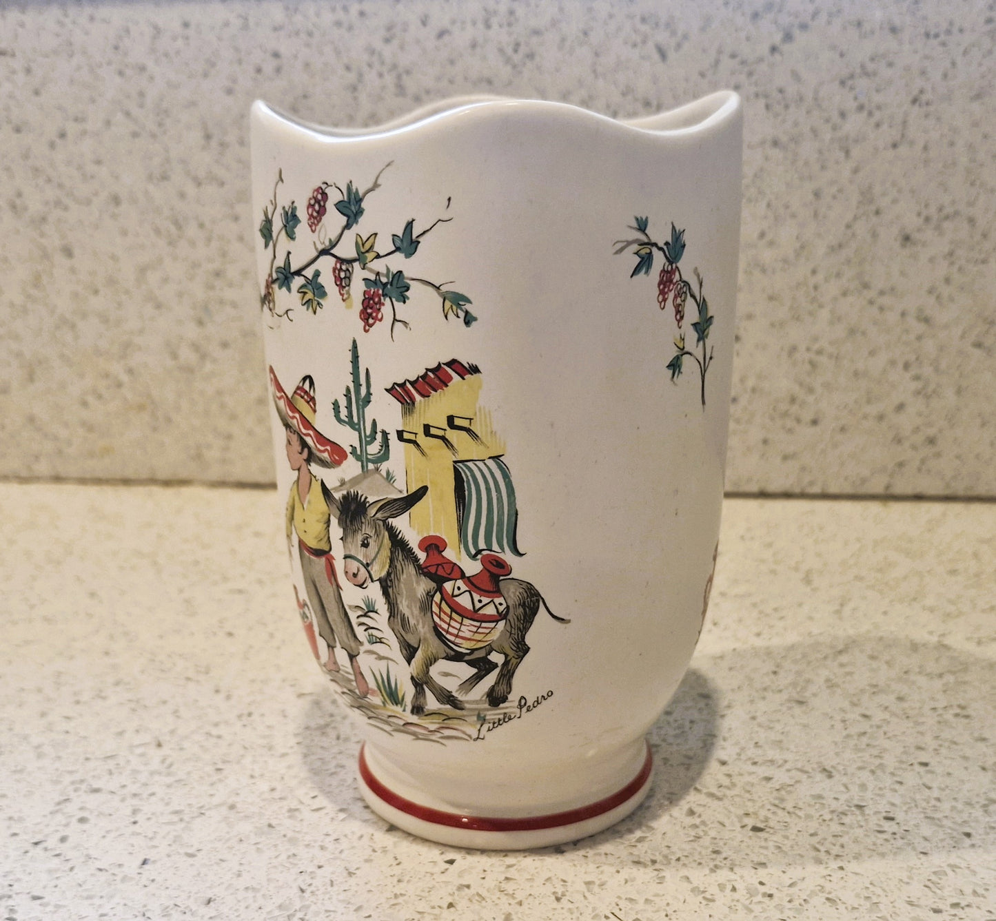 1950s Little Pedro Ceramic Vase: Kitsch Donkey Decor