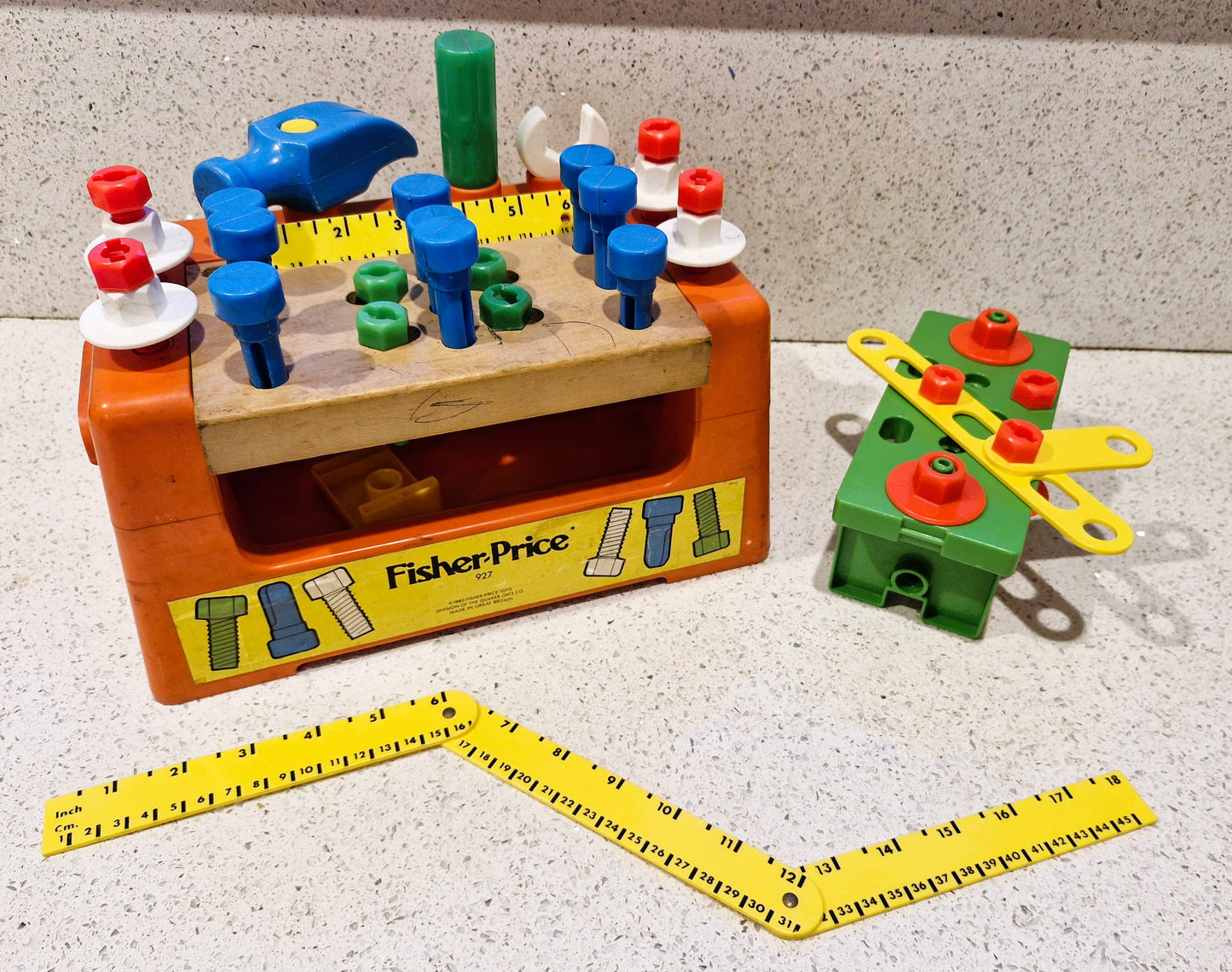 Vintage, Fisher Price Work Bench,  Fisher Price Tool Box, Fisher Price, Carpenter, Pretend Play