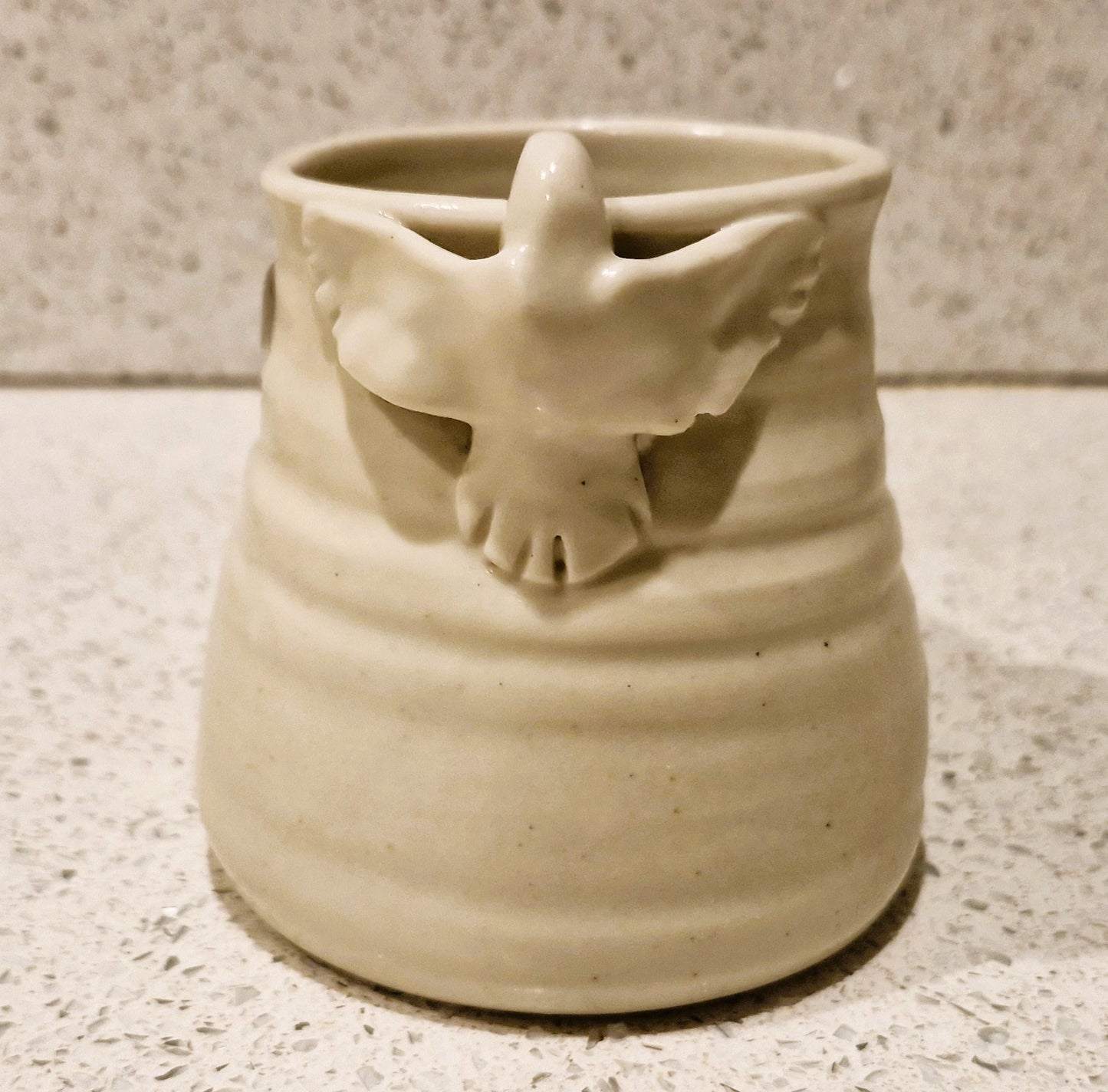 Handmade Pottery Coffee Mug: Vintage Bird Accent, Studio Pottery