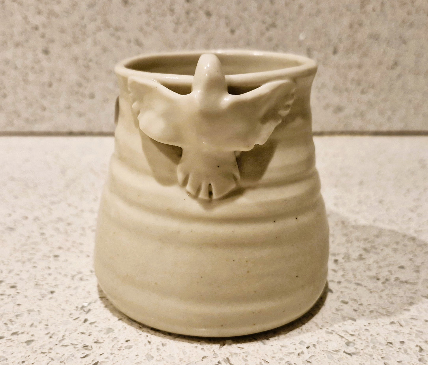 Handmade Pottery Coffee Mug: Vintage Bird Accent, Studio Pottery