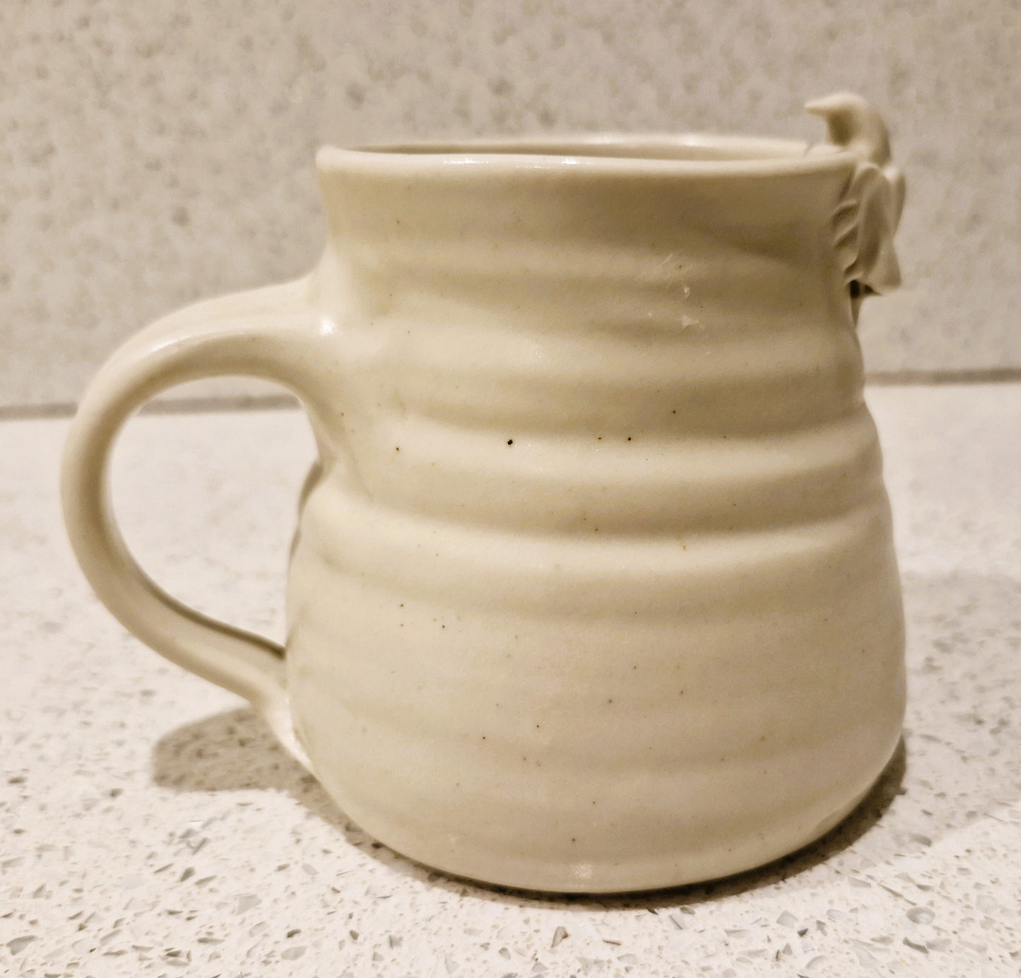 Handmade Pottery Coffee Mug: Vintage Bird Accent, Studio Pottery