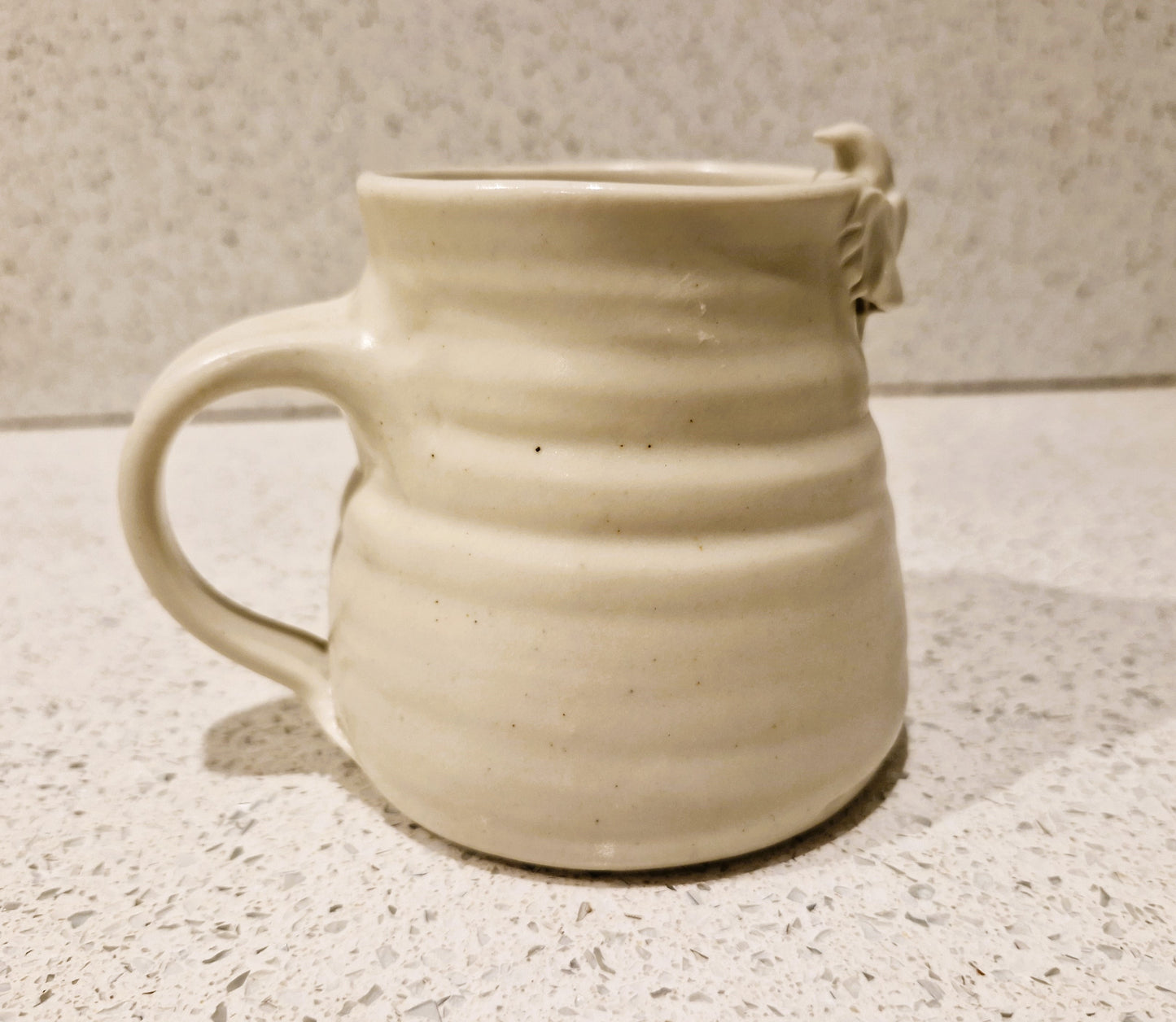 Handmade Pottery Coffee Mug: Vintage Bird Accent, Studio Pottery