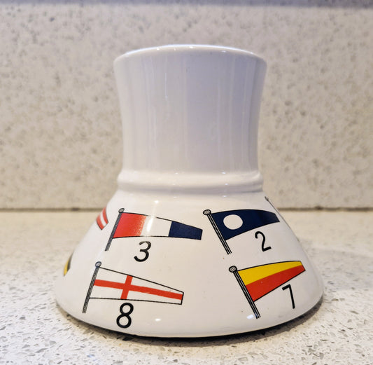 No Spill Sailing Mug: Yacht Race Flags Design
