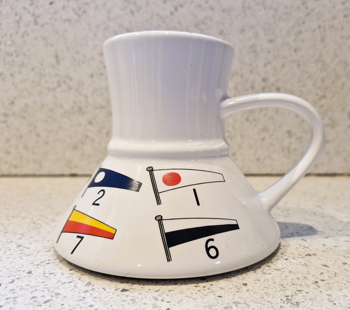 No Spill Sailing Mug: Yacht Race Flags Design
