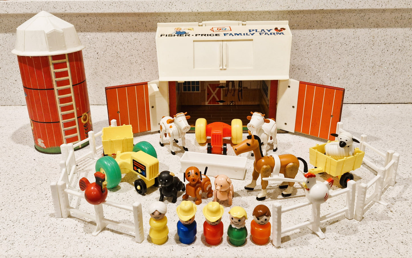 Vintage, Fisher-Price Farm, 70s, Original, Silo, Complete, 1st Edition, Fisher Price Play Family Farm, Fisher-Price Play Family Farm