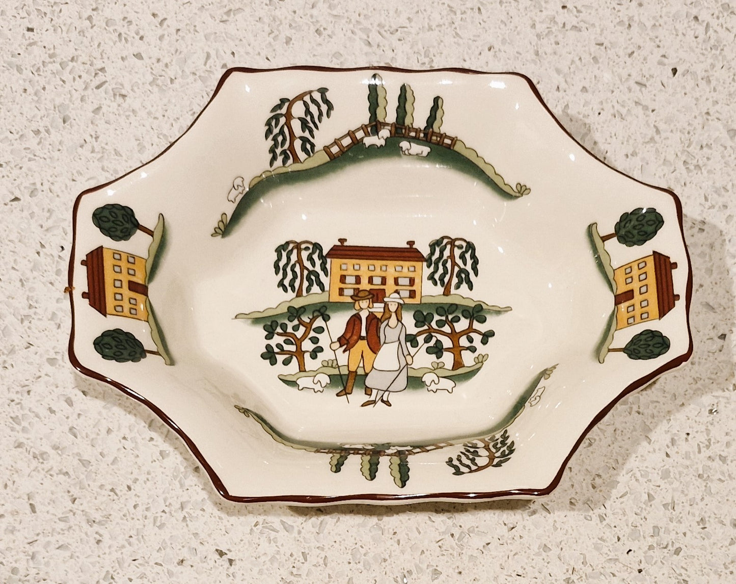 Masons ironstone, Marsten Mandrajji, Country Lane, Dish, Plate, Bowl, Vintage, patent, Made in England