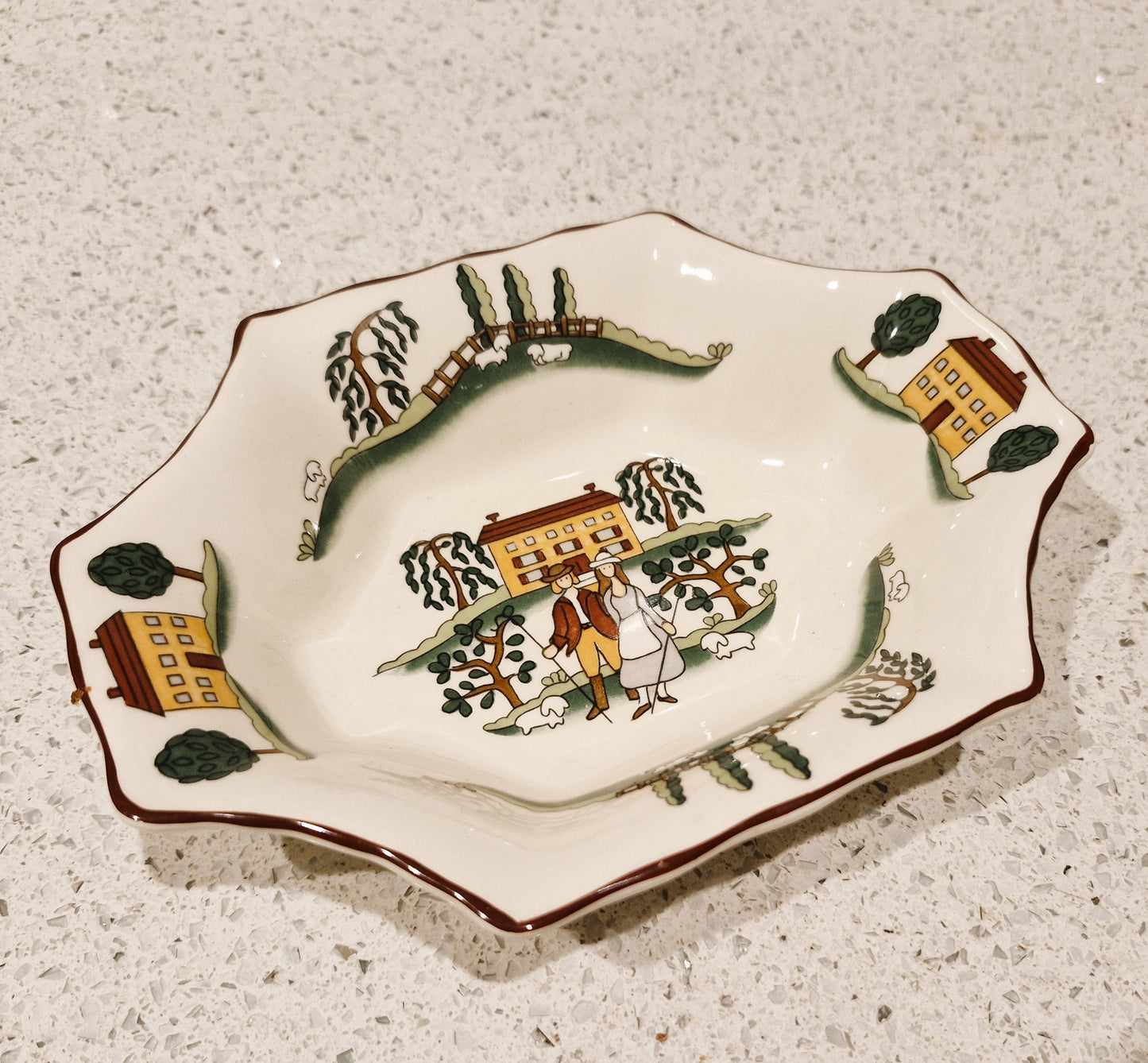 Masons ironstone, Marsten Mandrajji, Country Lane, Dish, Plate, Bowl, Vintage, patent, Made in England