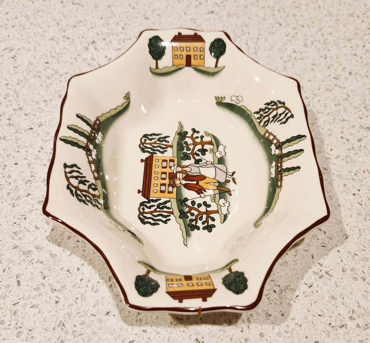 Masons ironstone, Marsten Mandrajji, Country Lane, Dish, Plate, Bowl, Vintage, patent, Made in England