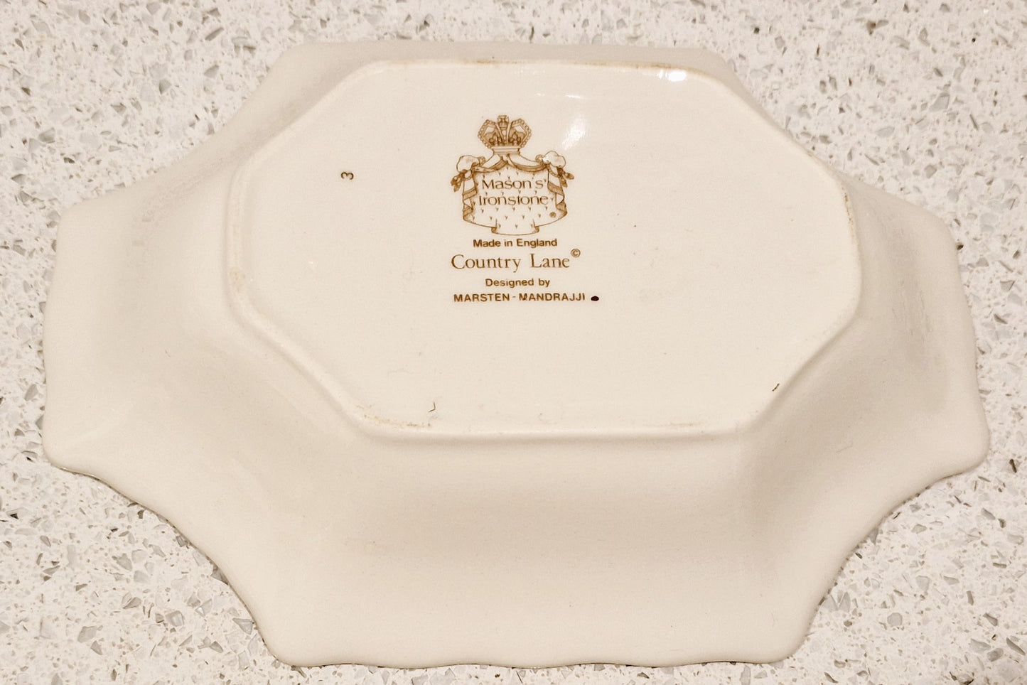 Masons ironstone, Marsten Mandrajji, Country Lane, Dish, Plate, Bowl, Vintage, patent, Made in England