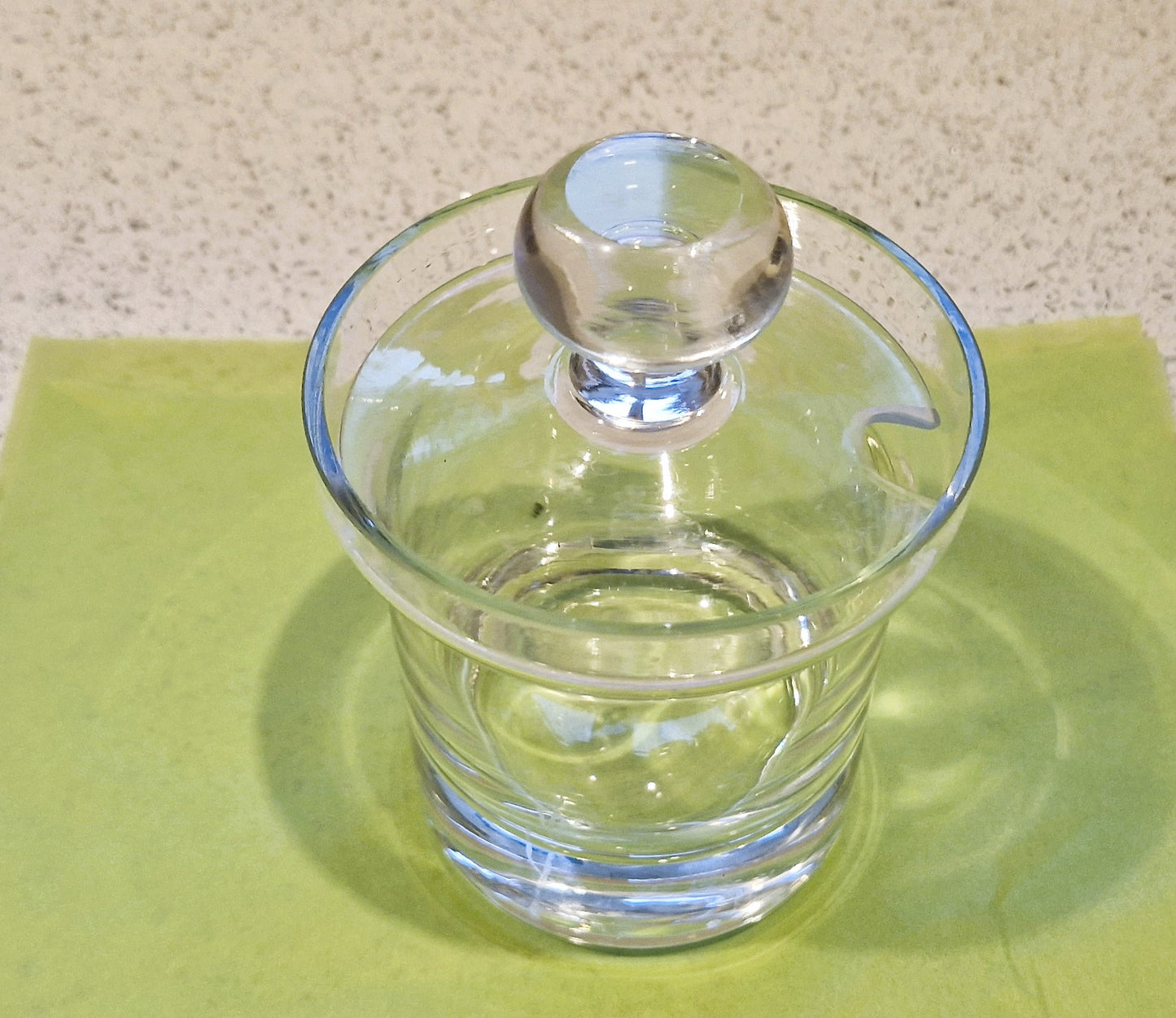 Clear glass jam pot with glass spoon, glass marmalade jar, glass conserve pot with spoon, clear glass jam jar, clear glass preserves pot