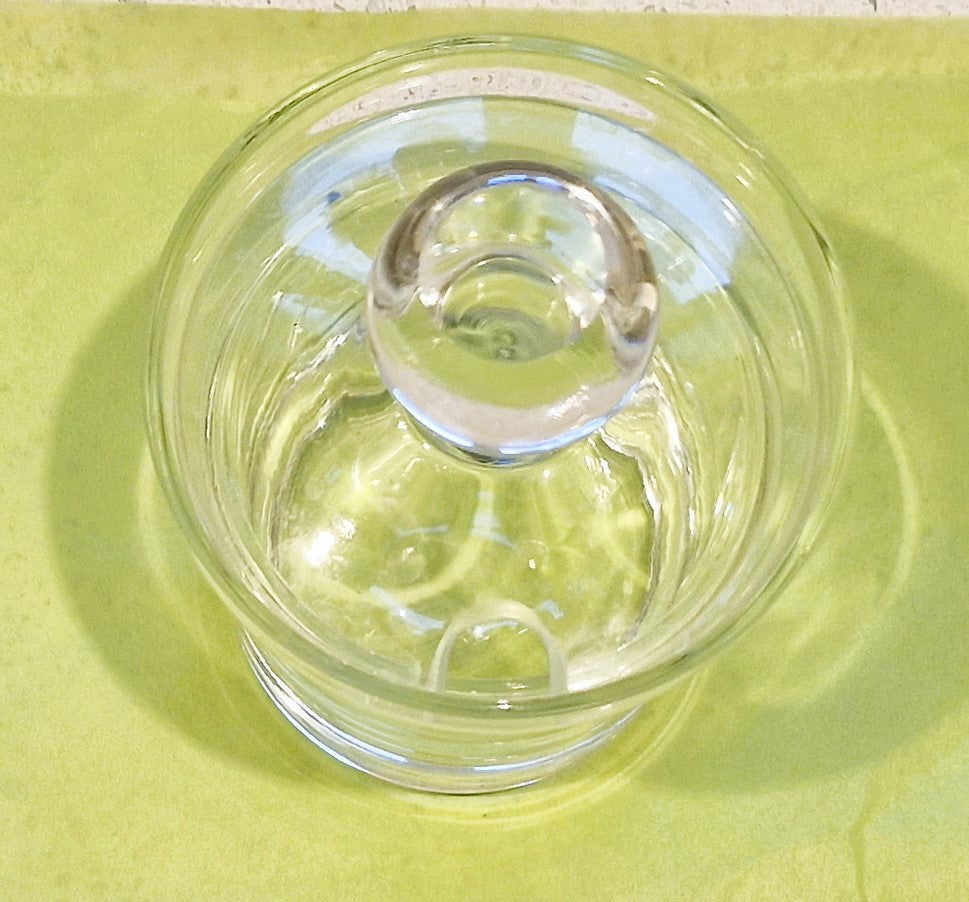 Clear glass jam pot with glass spoon, glass marmalade jar, glass conserve pot with spoon, clear glass jam jar, clear glass preserves pot