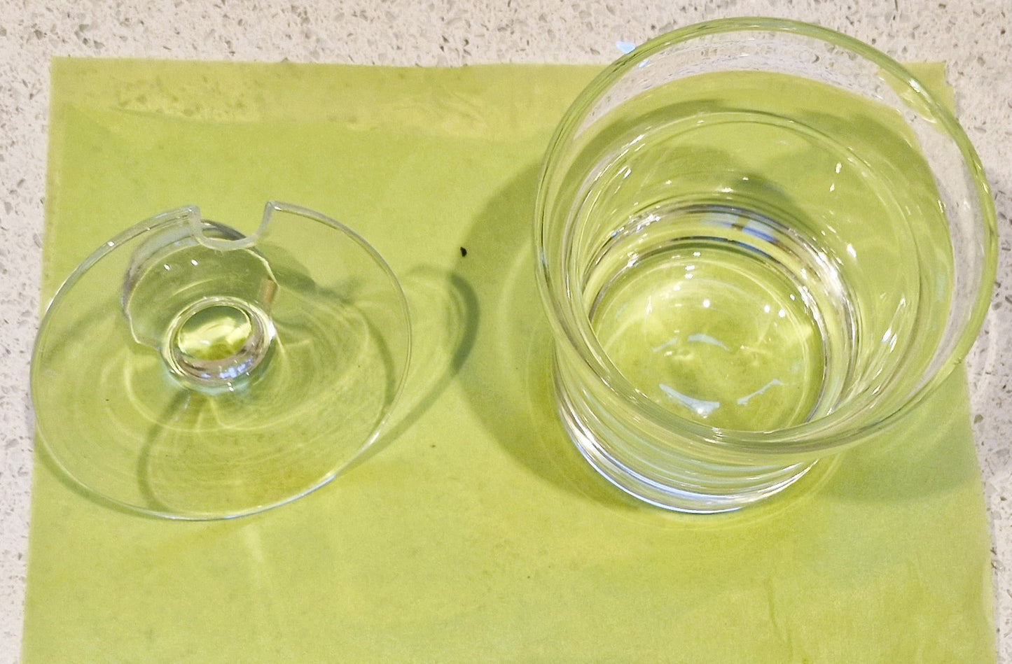 Clear glass jam pot with glass spoon, glass marmalade jar, glass conserve pot with spoon, clear glass jam jar, clear glass preserves pot