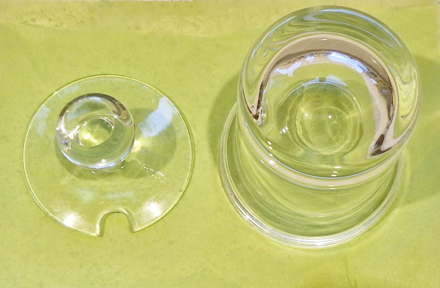 Clear glass jam pot with glass spoon, glass marmalade jar, glass conserve pot with spoon, clear glass jam jar, clear glass preserves pot