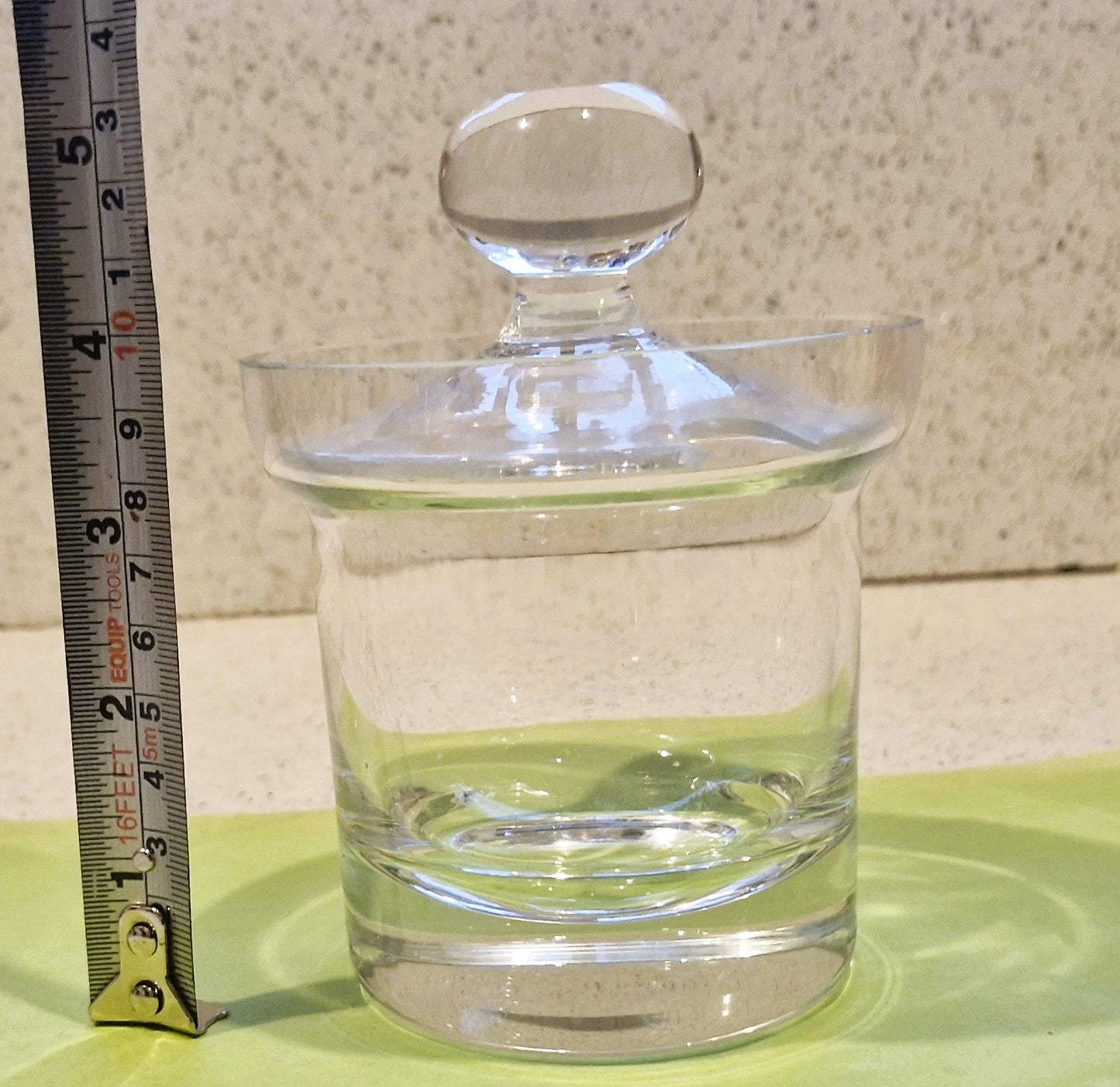 Clear glass jam pot with glass spoon, glass marmalade jar, glass conserve pot with spoon, clear glass jam jar, clear glass preserves pot