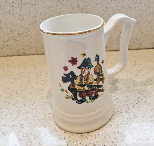 Hunting Mug, Hunting Stein, Hunting, Pint Glass, Tankard, Huntsman, Shooting, Weatherby, Hanley, Royal Falcon Ware, Stein, Pheasant