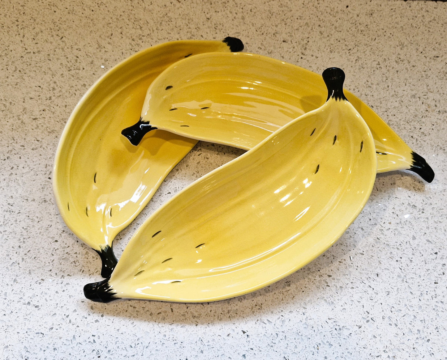 Carltonware Banana Split Dishes, Carlton ware Banana shaped dishes, Made in England, 60s