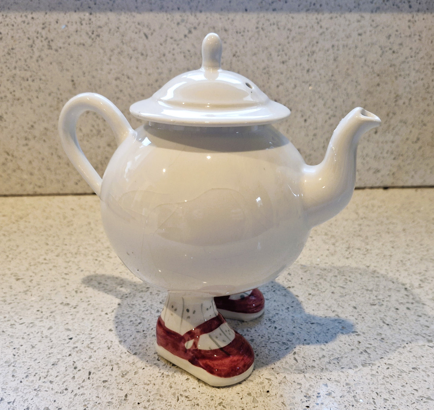 Carltonware, Walking Teapot, Hand Painted, Carltonware Walking Teapot, Made in England, English Pottery,  Tea Pot, Red