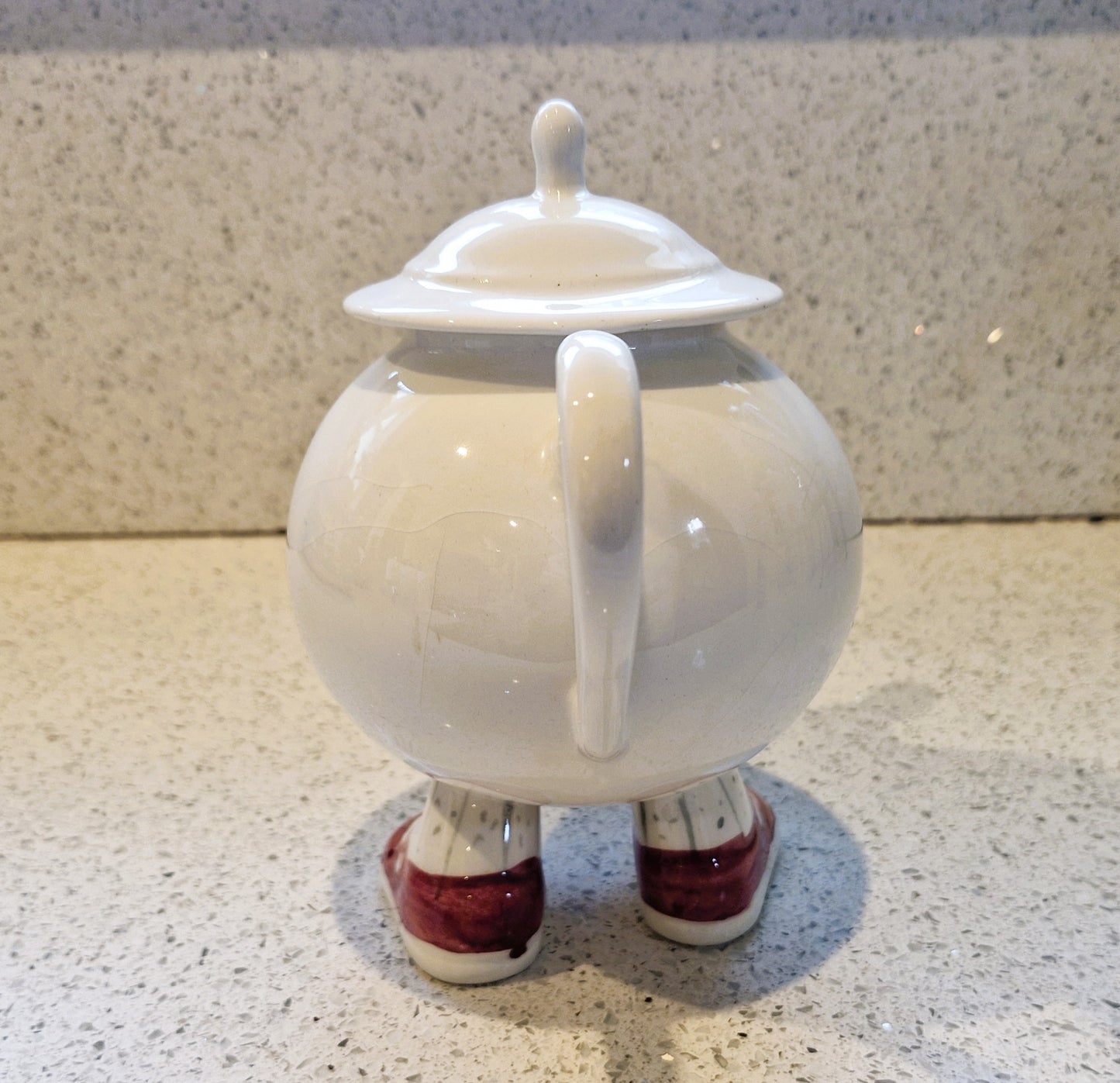 Carltonware, Walking Teapot, Hand Painted, Carltonware Walking Teapot, Made in England, English Pottery,  Tea Pot, Red