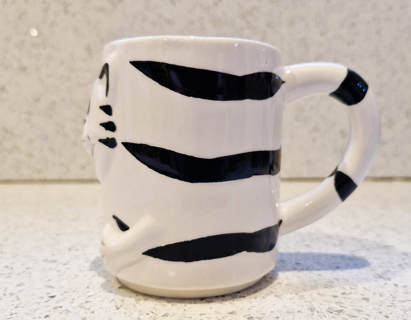 Vintage Black and White Cat Shaped Mug