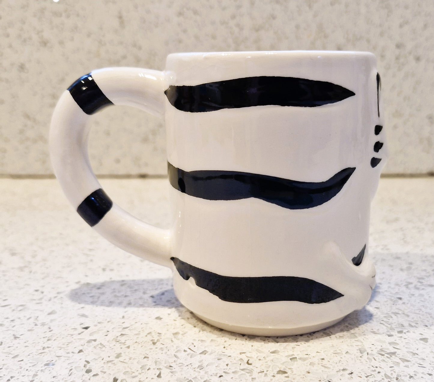 Vintage Black and White Cat Shaped Mug