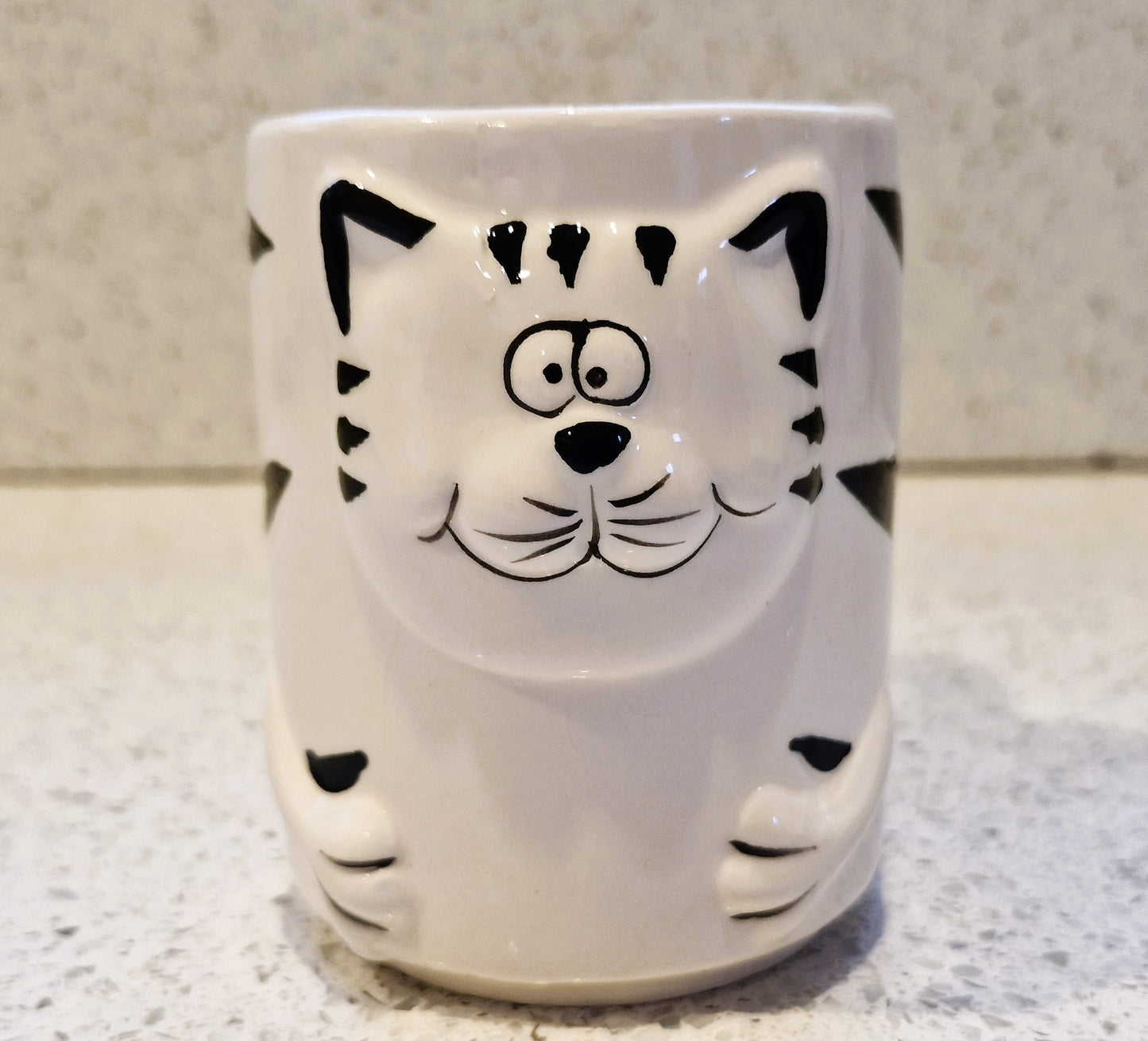 Vintage Black and White Cat Shaped Mug