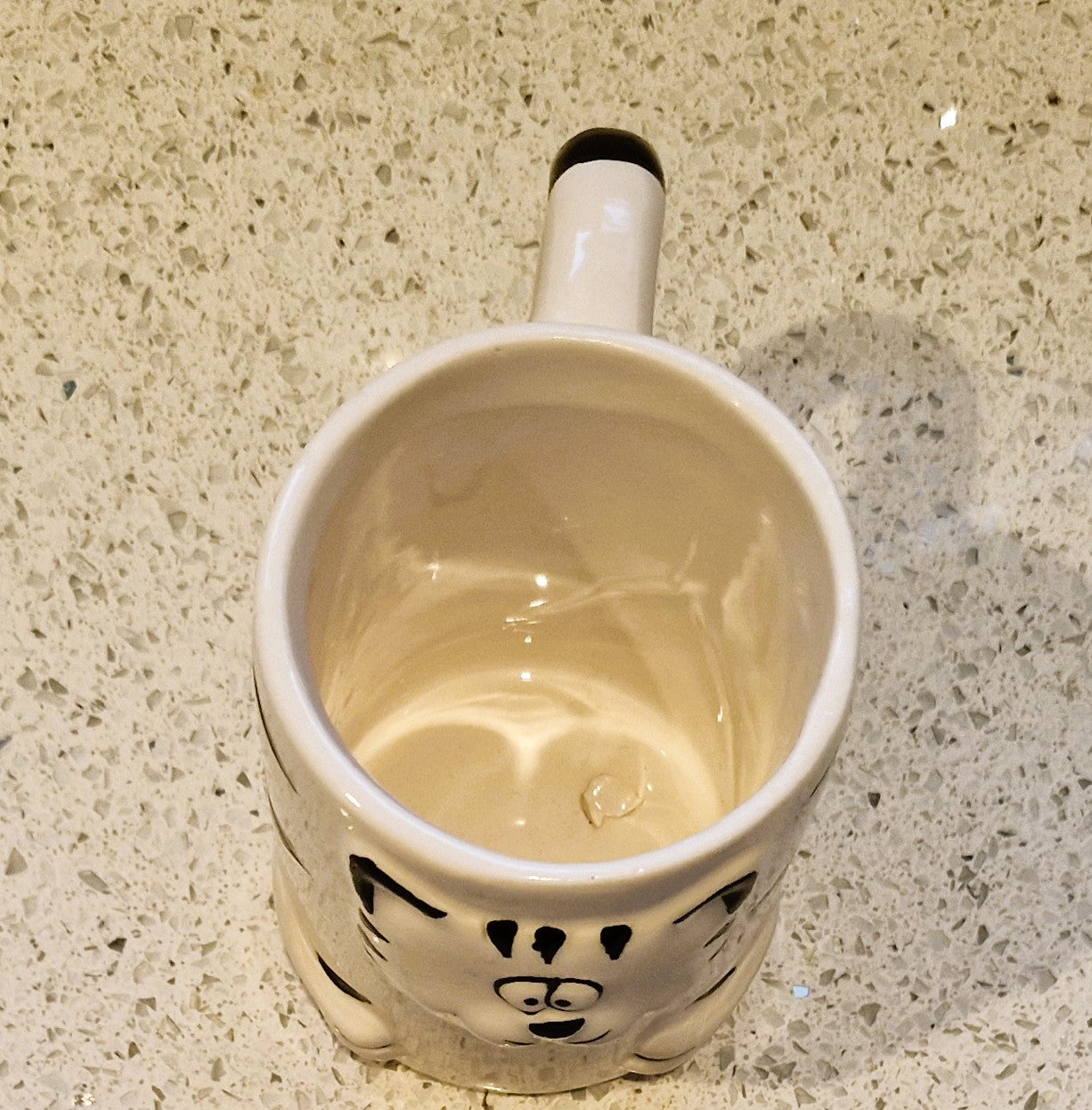 Vintage Black and White Cat Shaped Mug