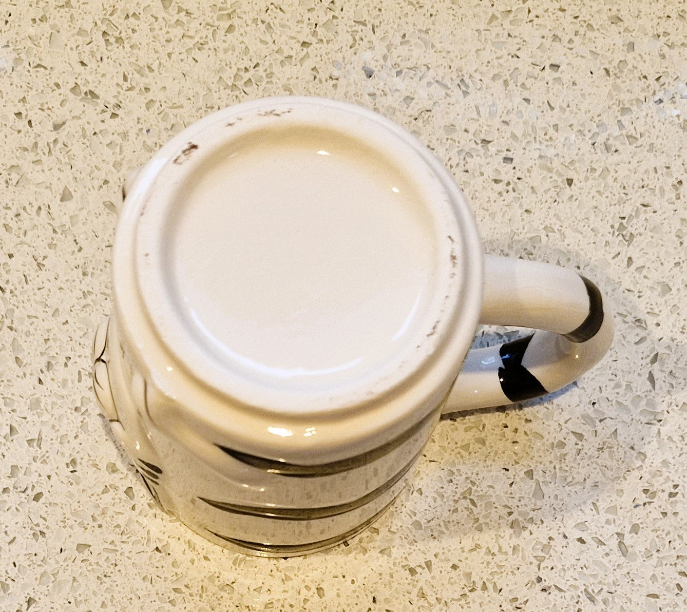 Vintage Black and White Cat Shaped Mug