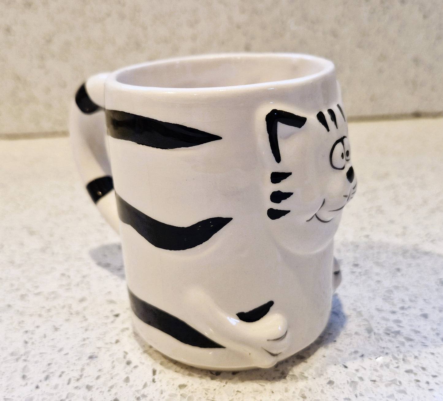 Vintage Black and White Cat Shaped Mug