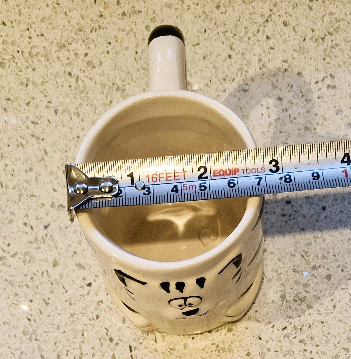 Vintage Black and White Cat Shaped Mug