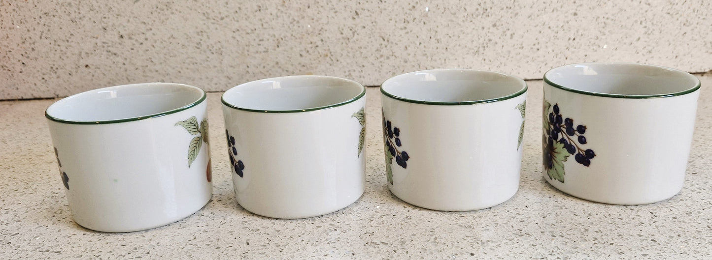 Vintage Royal Worcester Evesham Vale Coffee Mugs - Set of 4 Fruit Tea Cups, Coffee Cups
