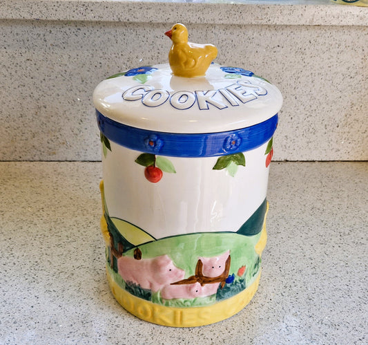 Vintage Rayware Ceramic Cookie Jar: Farm Animal Decor