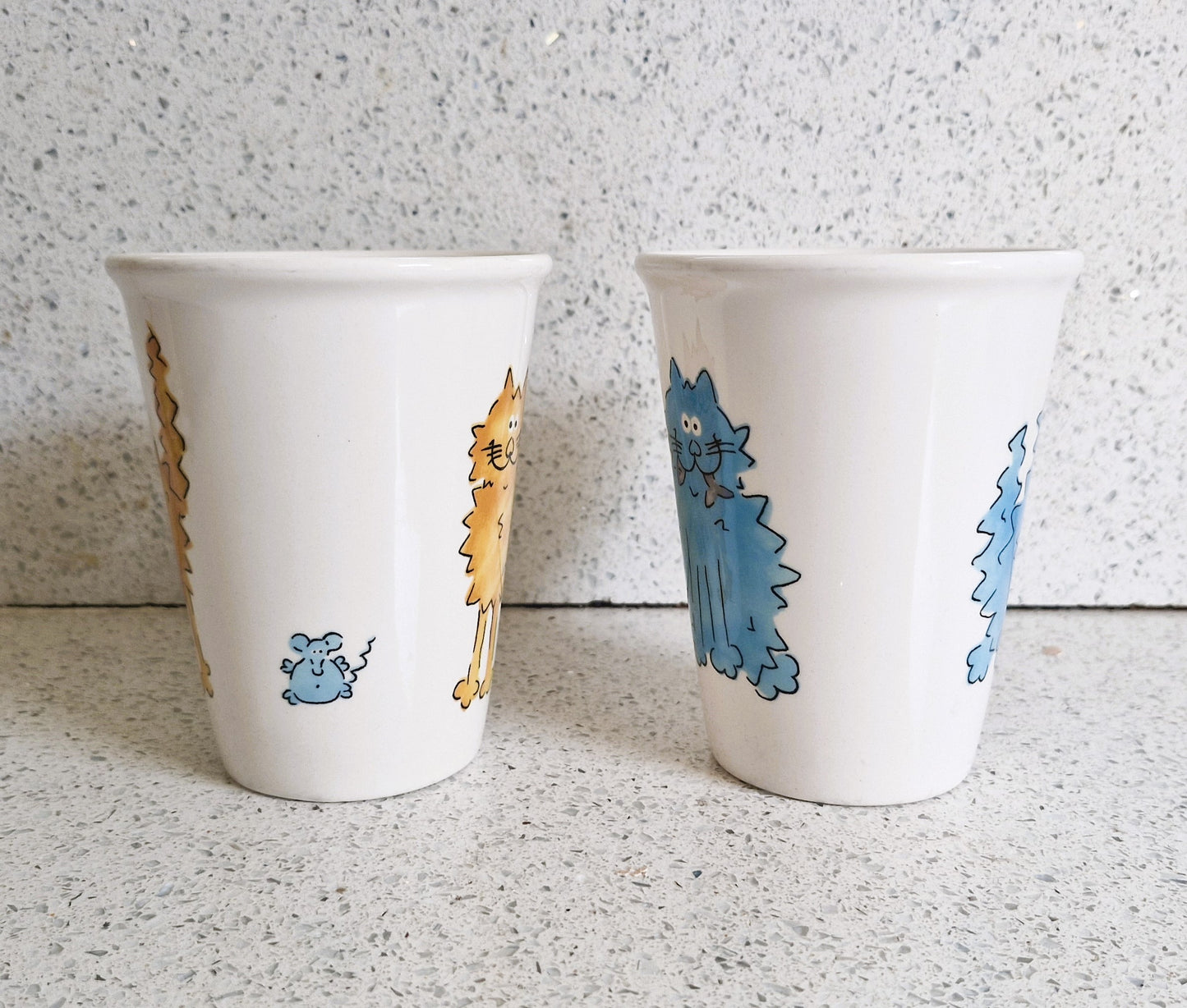 Vintage Quirky Cat Mug: Rhubarb and Custard Style Ceramic
