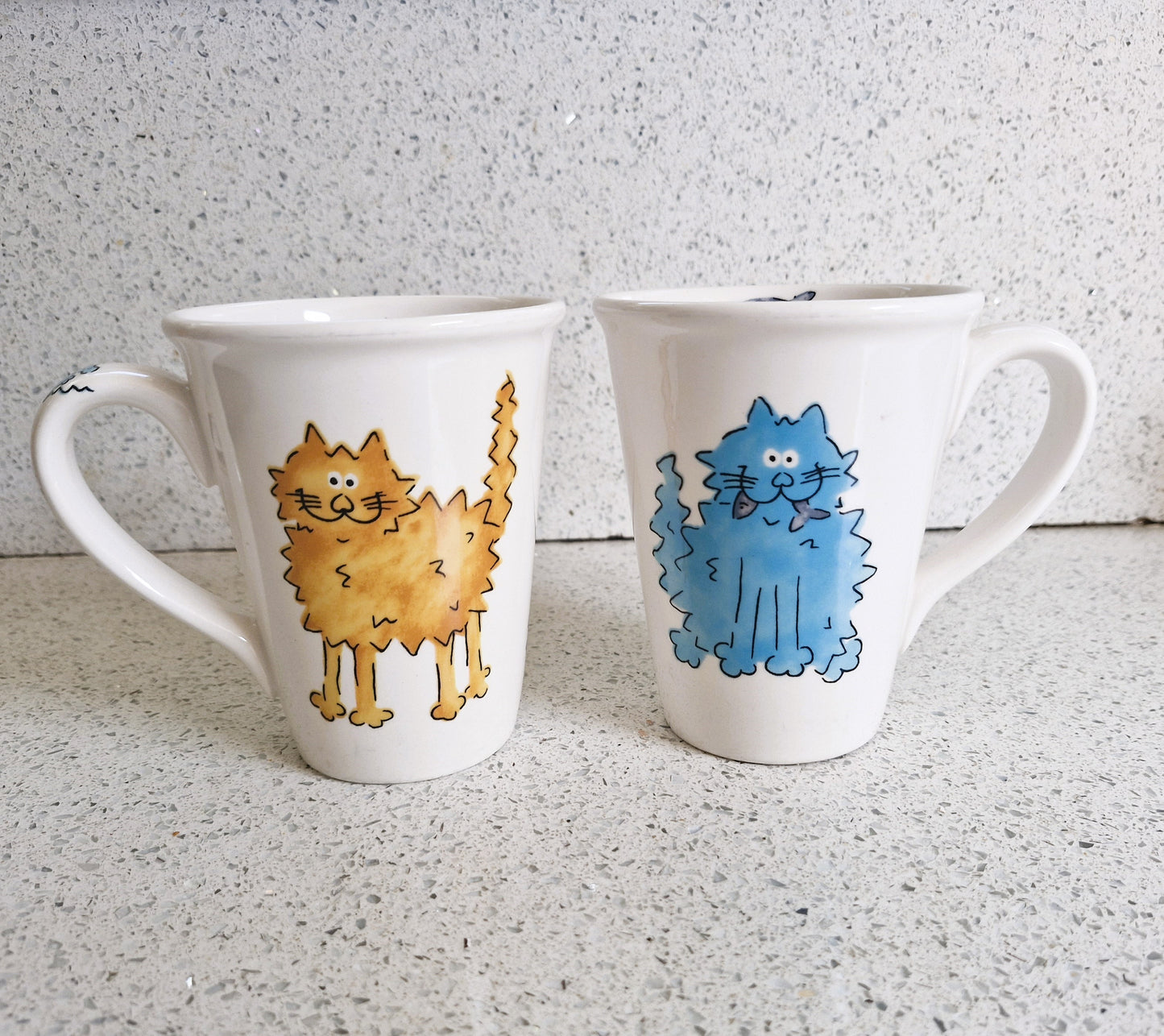 Vintage Quirky Cat Mug: Rhubarb and Custard Style Ceramic