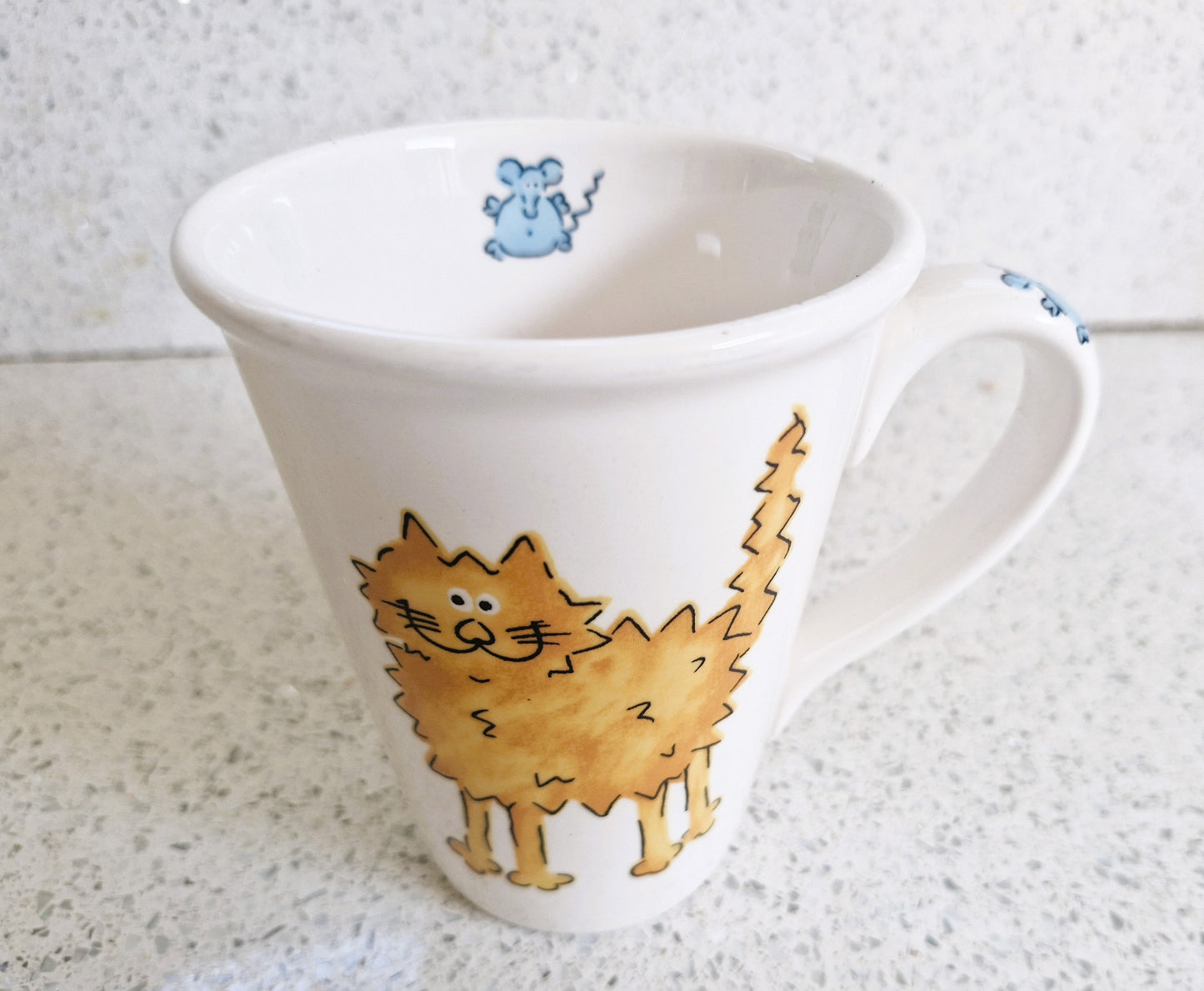 Vintage Quirky Cat Mug: Rhubarb and Custard Style Ceramic