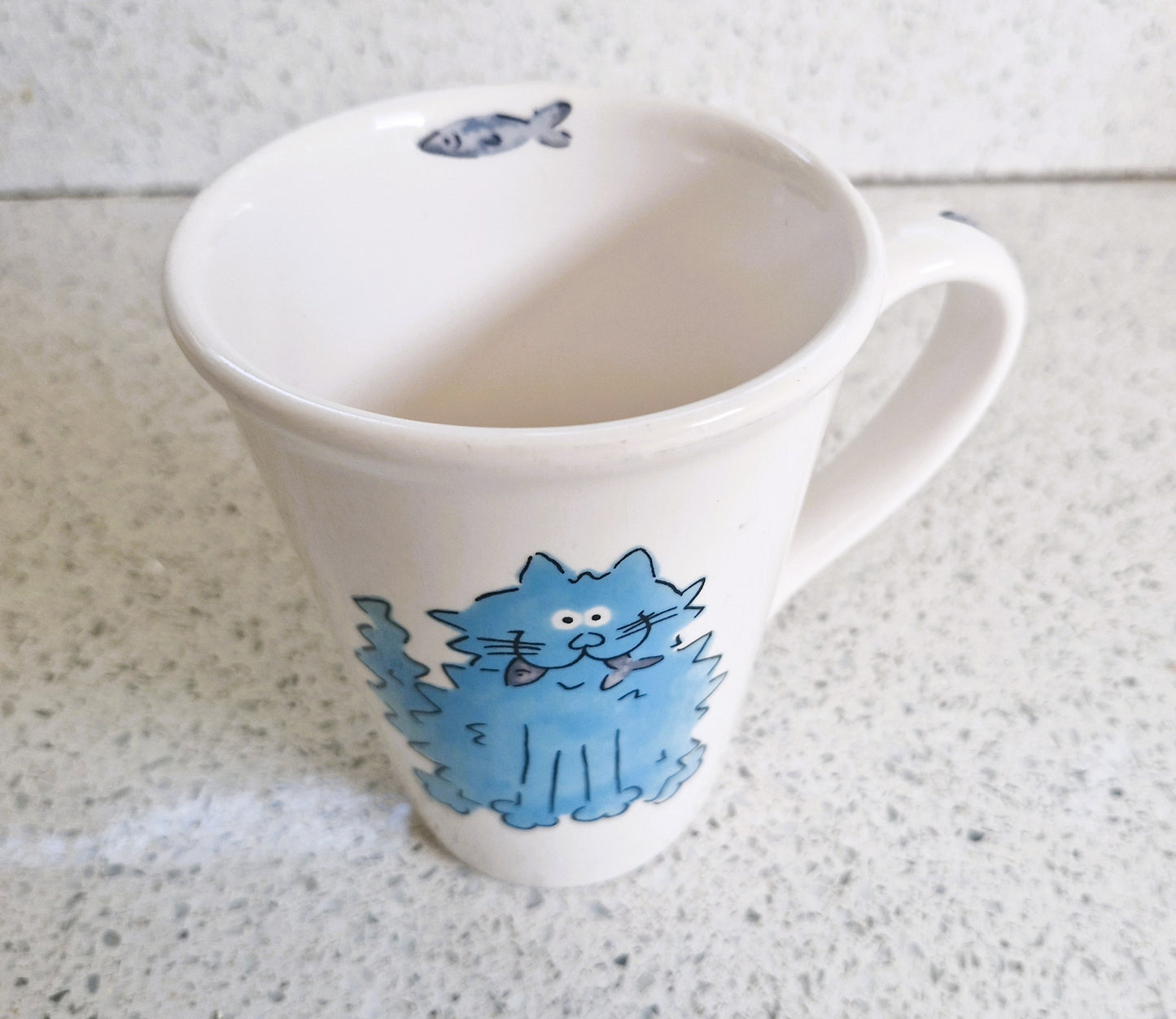 Vintage Quirky Cat Mug: Rhubarb and Custard Style Ceramic
