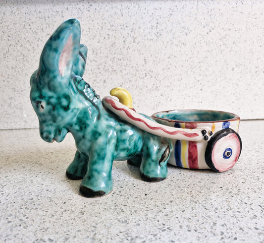 Vintage Donkey Plant Pot, Italian Donkey Planter: Hand-Painted Kitsch Decor