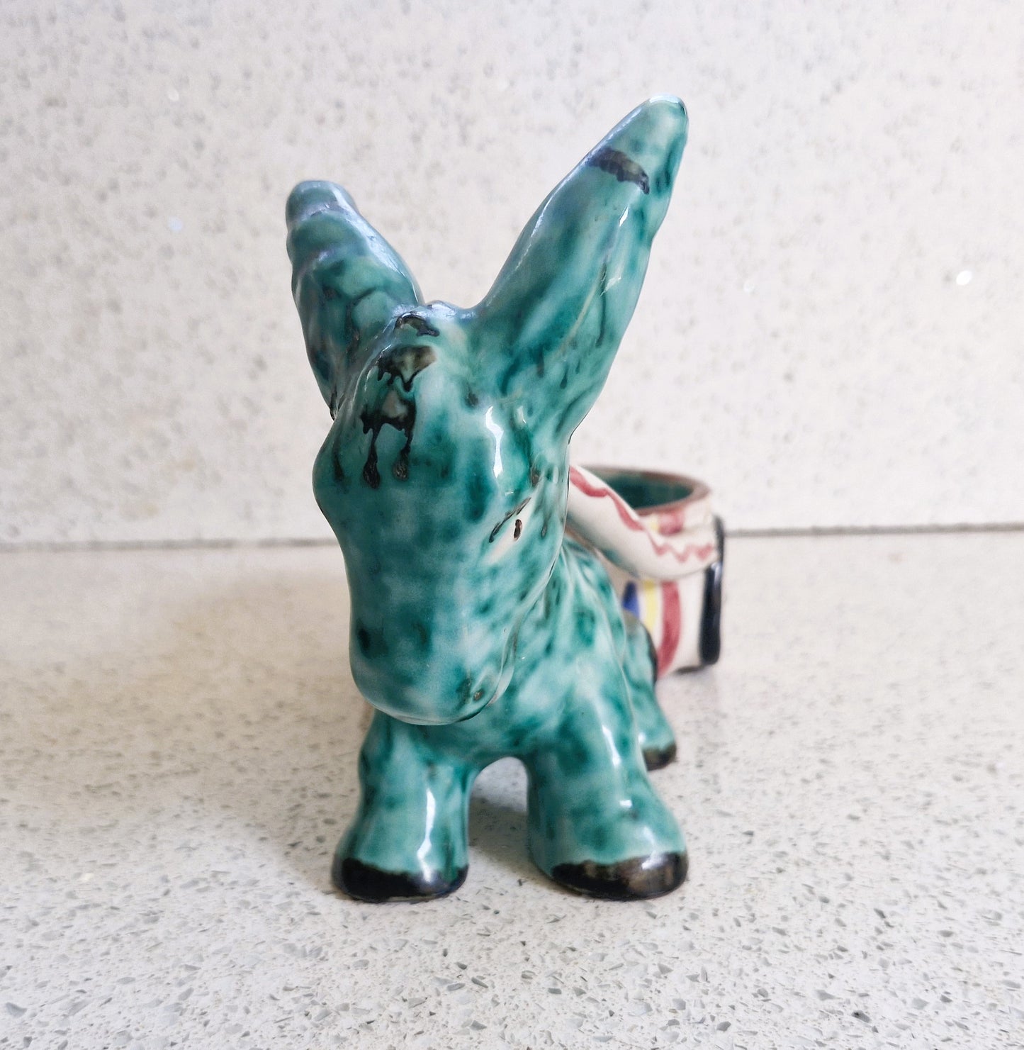 Vintage Donkey Plant Pot, Italian Donkey Planter: Hand-Painted Kitsch Decor
