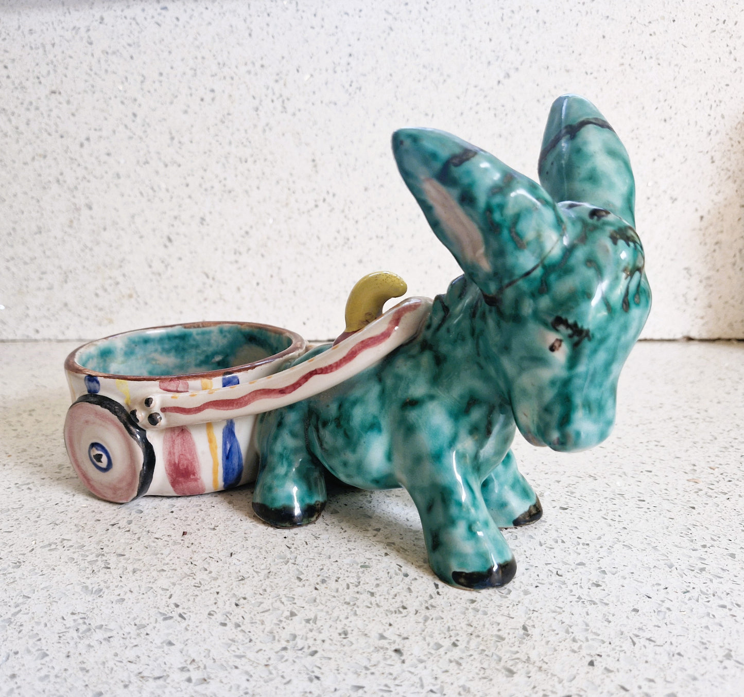 Vintage Donkey Plant Pot, Italian Donkey Planter: Hand-Painted Kitsch Decor