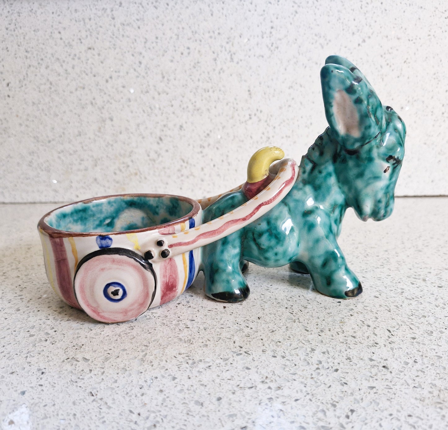 Vintage Donkey Plant Pot, Italian Donkey Planter: Hand-Painted Kitsch Decor