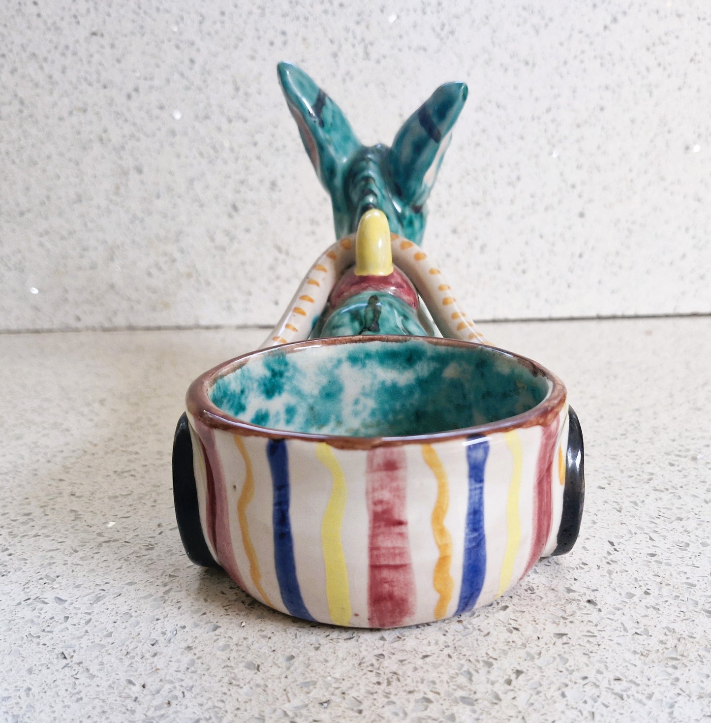 Vintage Donkey Plant Pot, Italian Donkey Planter: Hand-Painted Kitsch Decor