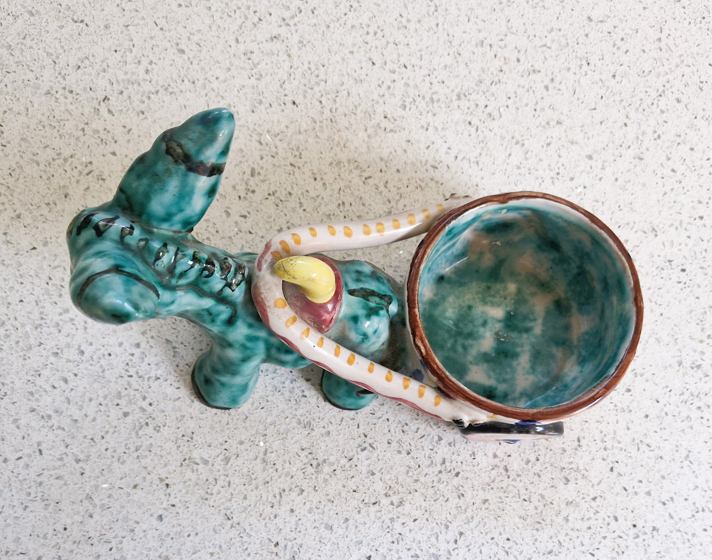 Vintage Donkey Plant Pot, Italian Donkey Planter: Hand-Painted Kitsch Decor