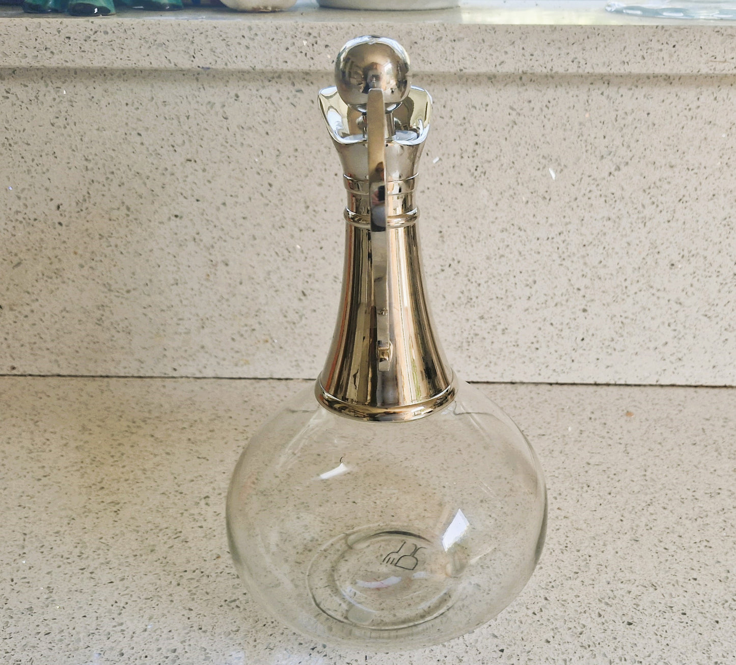 Vintage Claret Jug: Silver Chromium Plated Bell Bottom Wine Decanter