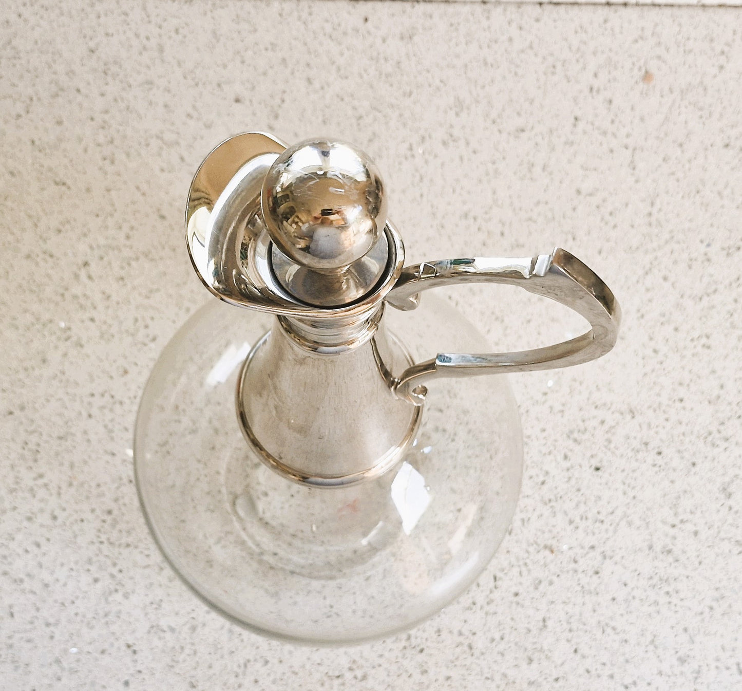 Vintage Claret Jug: Silver Chromium Plated Bell Bottom Wine Decanter