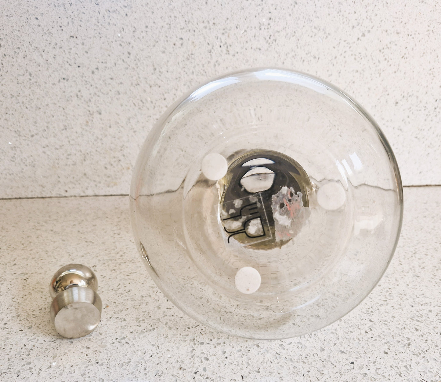 Vintage Claret Jug: Silver Chromium Plated Bell Bottom Wine Decanter