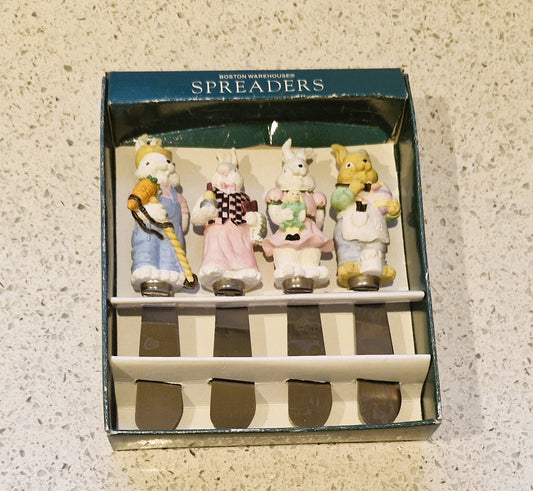 Vintage Easter Bunny Butter spreaders, Rabbit Butter Spreaders, Boston warehouse