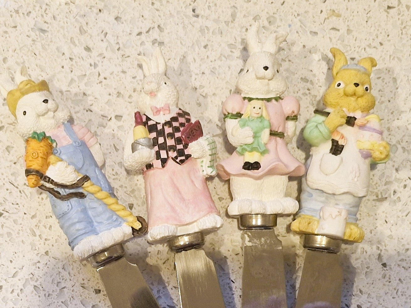 Vintage Easter Bunny Butter spreaders, Rabbit Butter Spreaders, Boston warehouse
