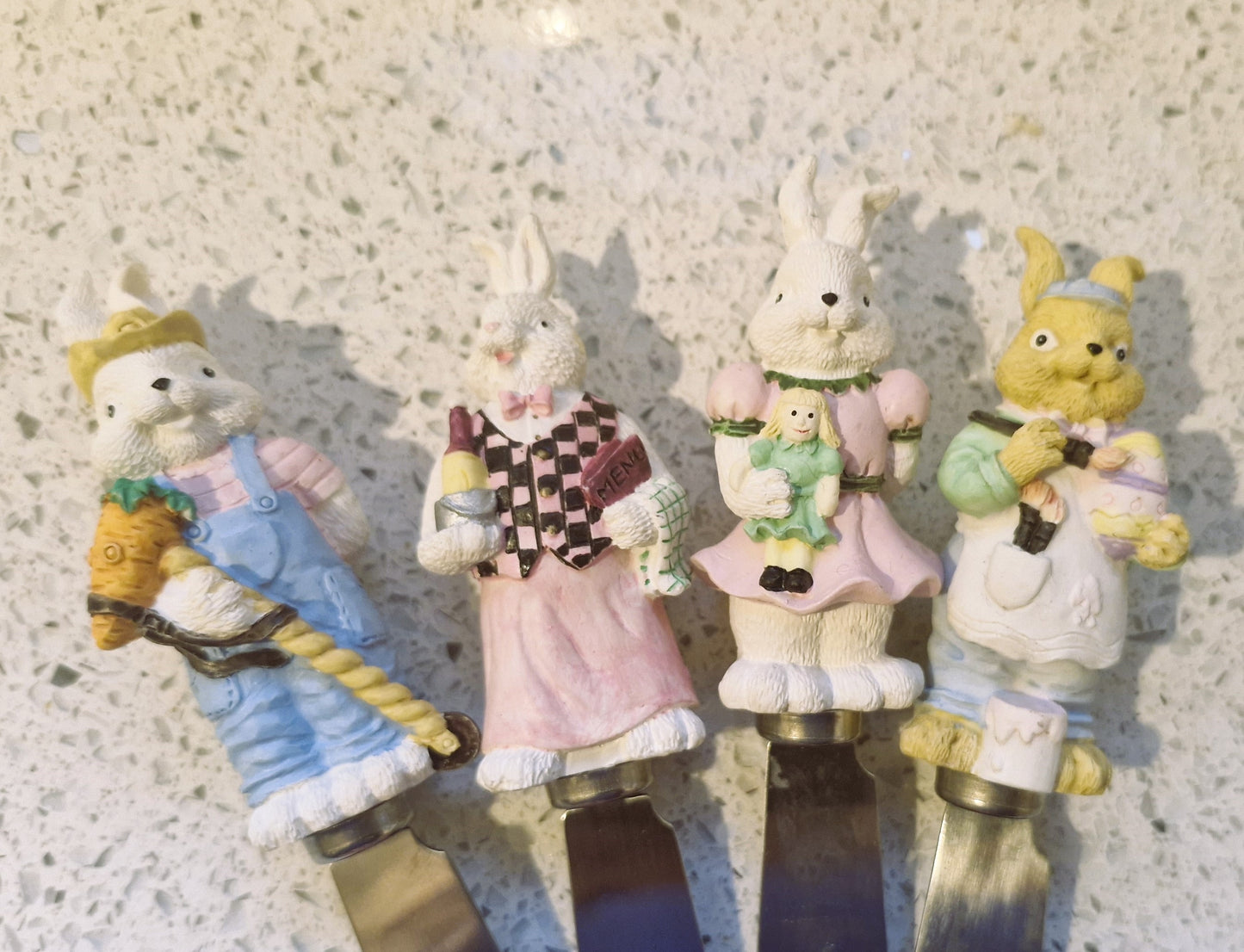 Vintage Easter Bunny Butter spreaders, Rabbit Butter Spreaders, Boston warehouse